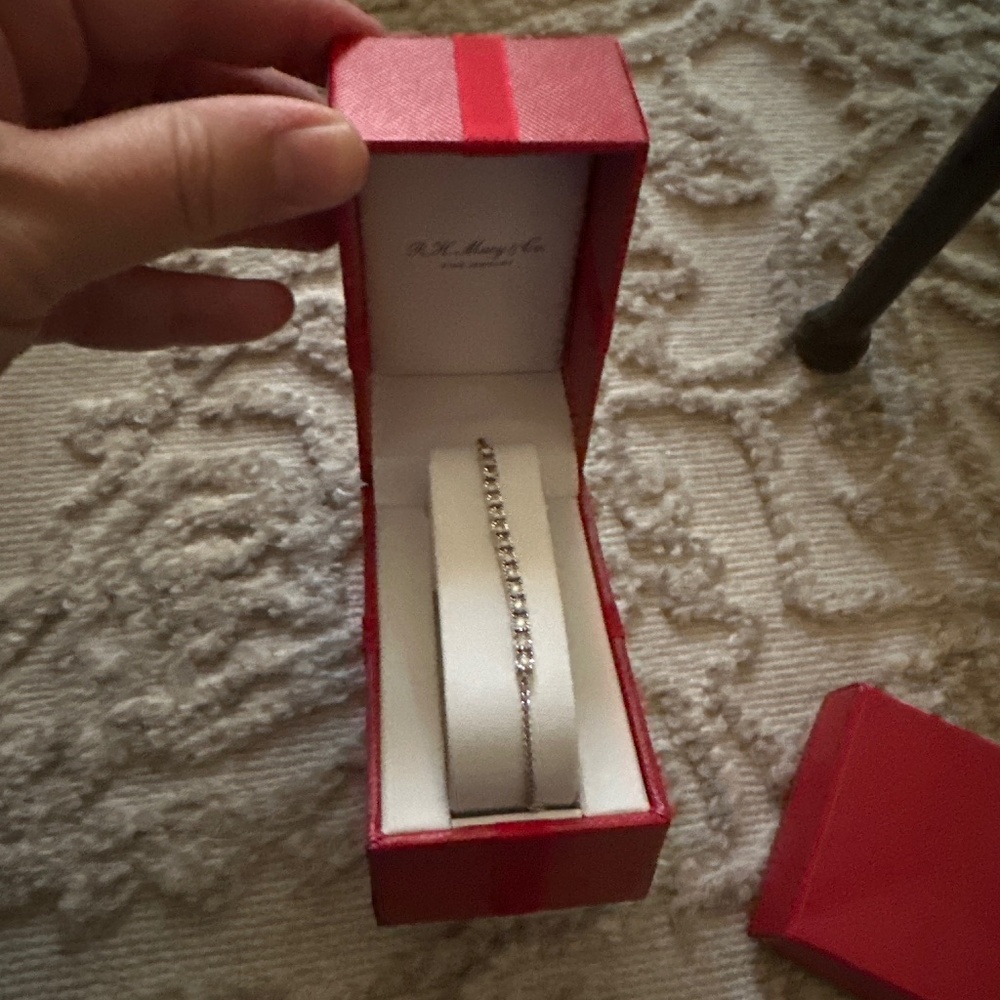 Macys Silver Diamond Bracelet - image 1